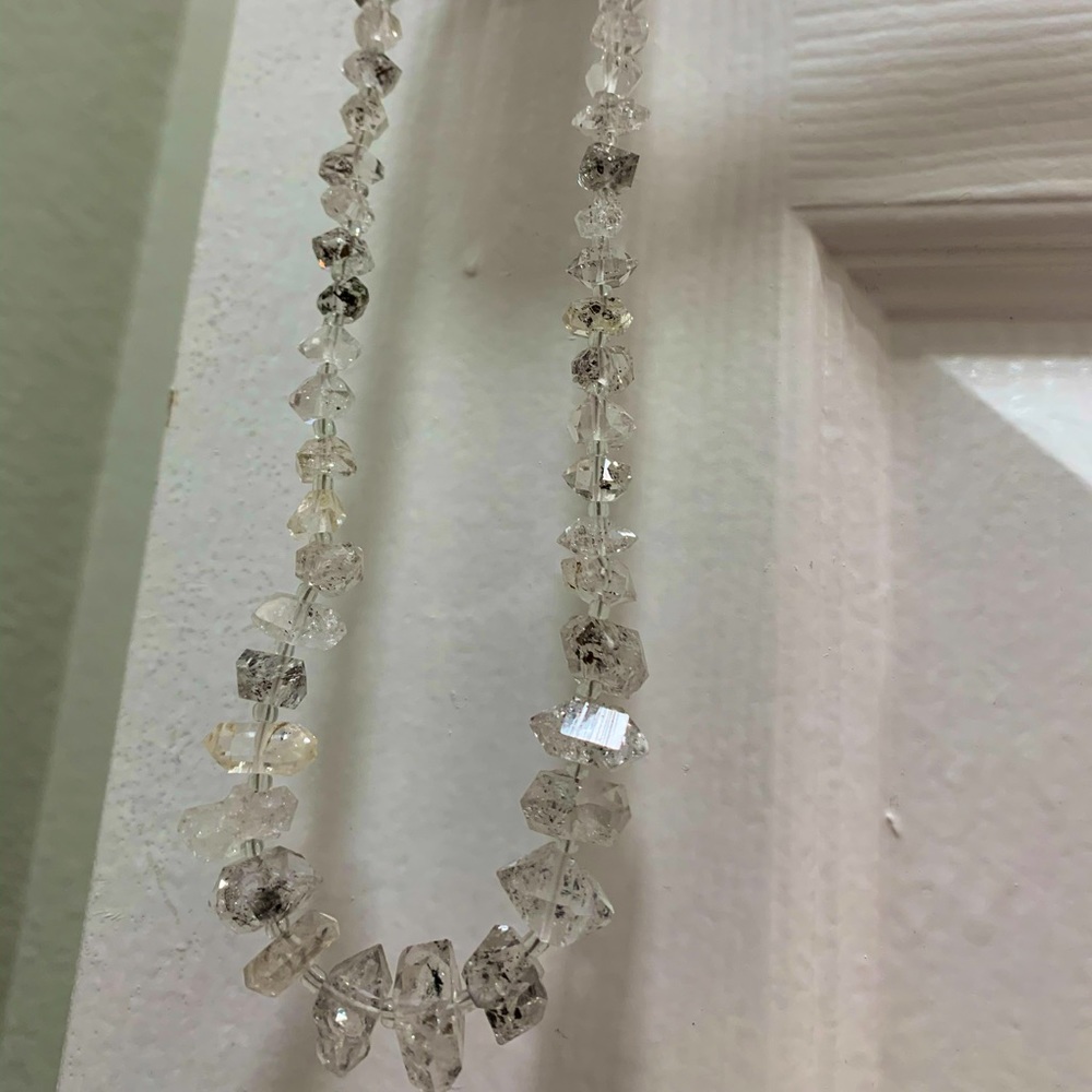 RAW herkimer diamond necklace
